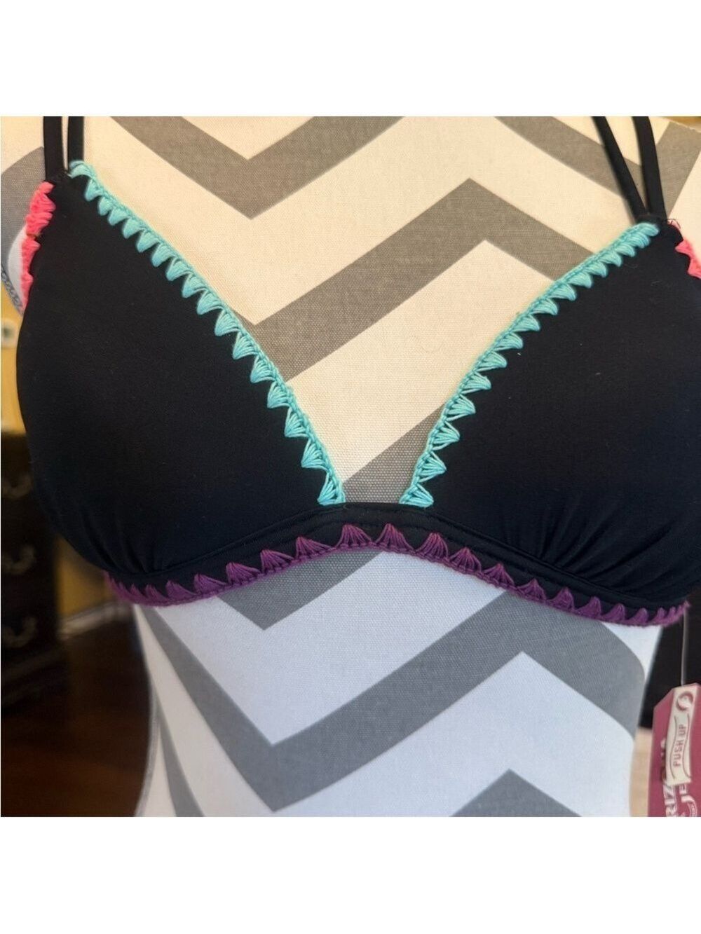 Arizona Women’s Black and Mint Bikini with Pink Trim - Picture 4 of 13